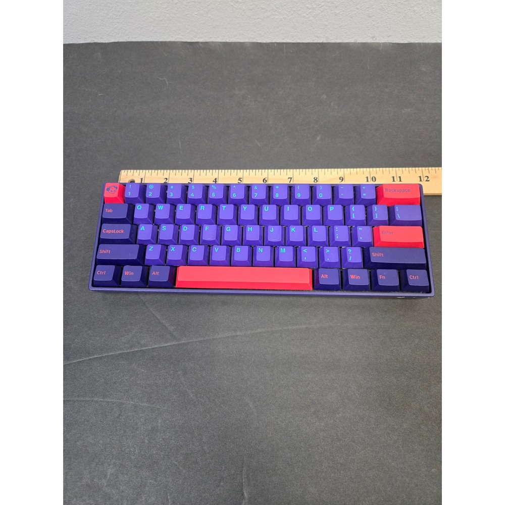 Akko 3061 Mechanical Keyboard Purple Pink Cyberpunk Gaming 60% Layout 11.5in